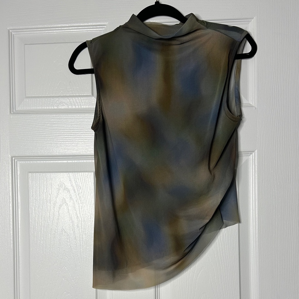 Primark Sleeveless Blouse in Blue and Brown